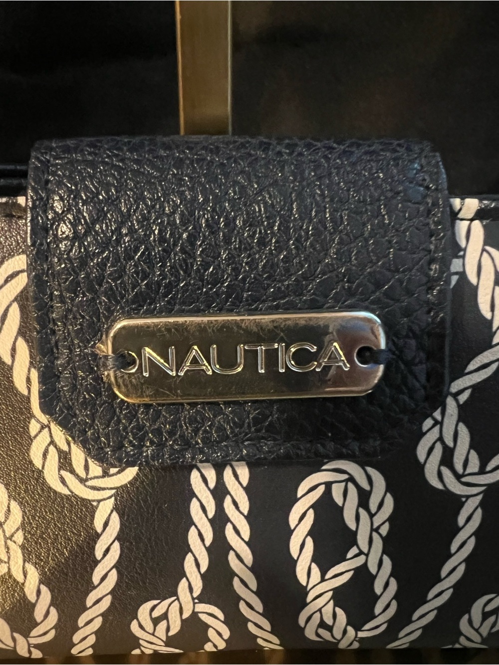 Nautica Navy and White Rope-Print Card Wallet - Picture 8 of 9